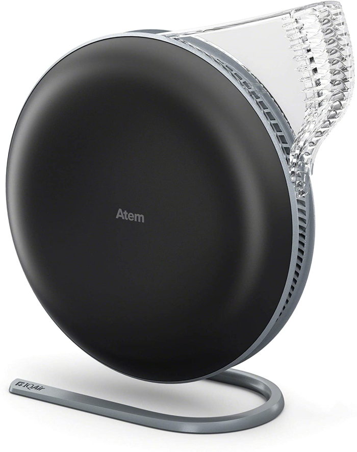 IQAir [Atem Desk Personal Air Purifier [HyperHEPA Filter, up to 150 sq.ft. coverage] Allergies, Pets, Asthma, Pollen, Dust; Swiss Made (Black)